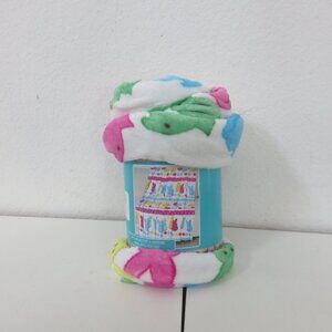 (#130) Peeps bunny plush throw blanket